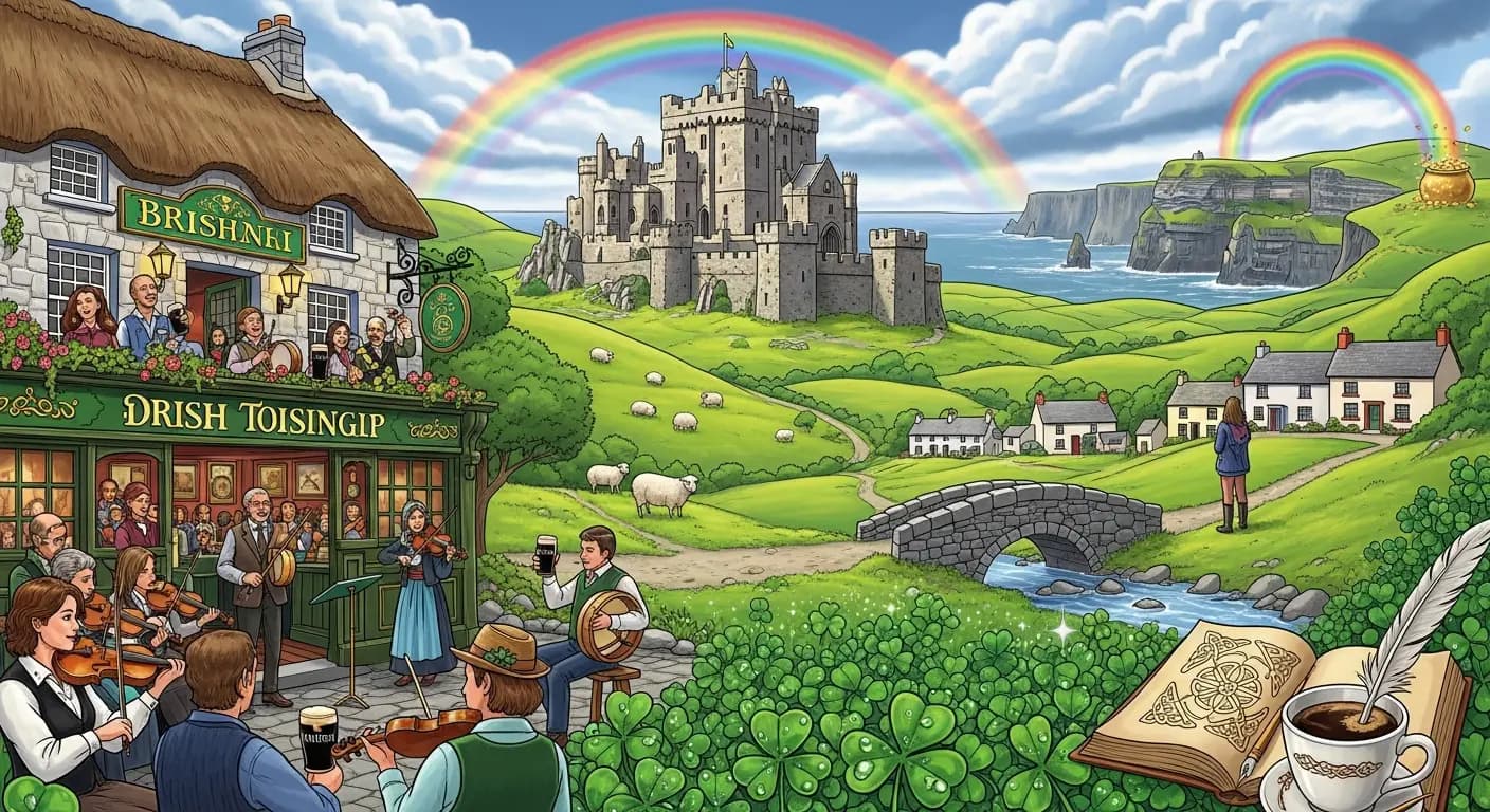 Die Essenz Irlands - Grüne Landschaft und Kultur