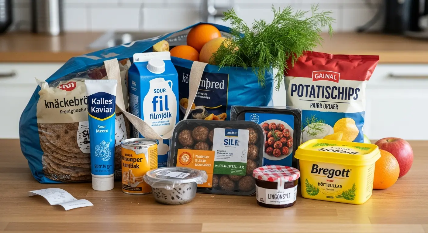 Typische schwedische Lebensmittel - Lagom-Küche und frische Zutaten