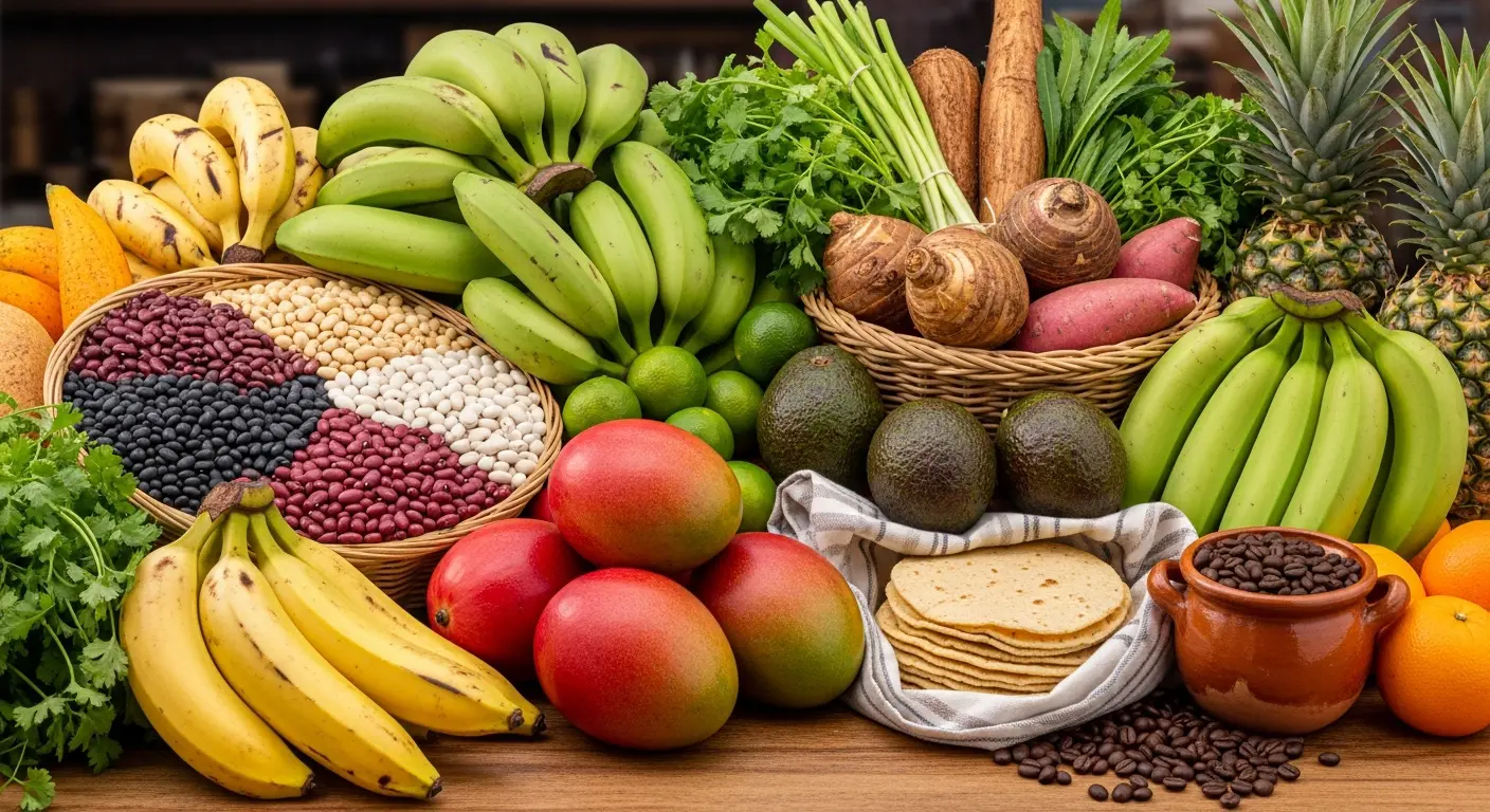 Typische costa rica lebensmittel - Tropische Küche und frische Zutaten