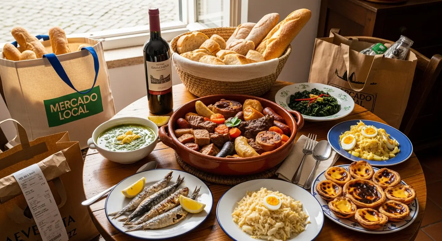 Typische portugiesische Lebensmittel - Mediterrane Küche und frische Zutaten