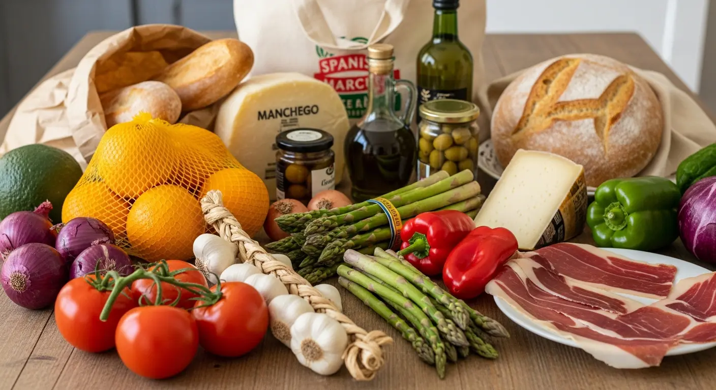 Typische spanische Lebensmittel - Mediterrane Küche und frische Zutaten